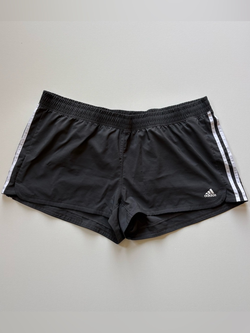 Adidas AEROREADY Womens 2XL Pacer 3-Stripes Woven Shorts Gray Athletic Shorts